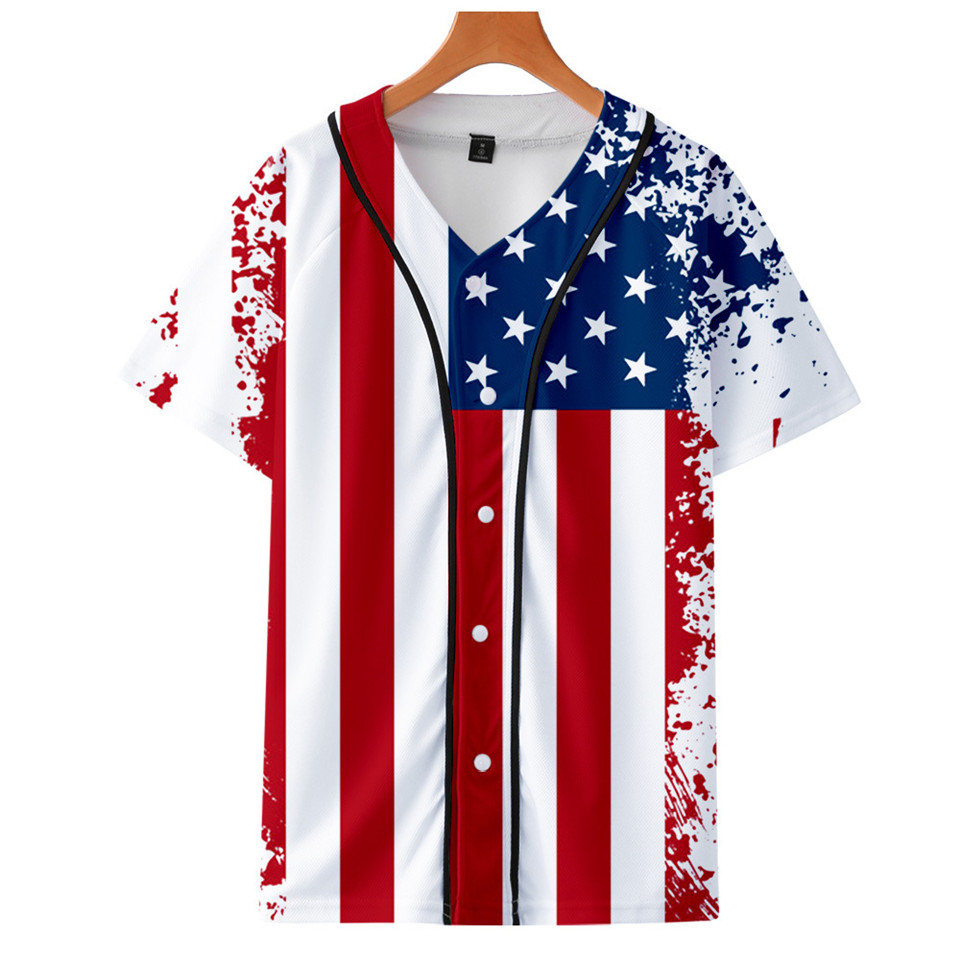 Streetwear Brand Usa - เสื้อยืดลายธงชาติอเมริกา ลายหัวกะโหลกและนกอินทรี เสื้อฮิปฮอป เสื้อยืดลำลอง เสื้อยืดลาย 3