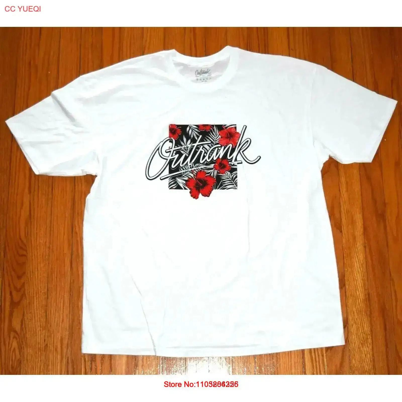 Streetwear Brand With White Flowers - เสื้อยืดสีขาว OutRank Brand Miami Streetwear ไซส์