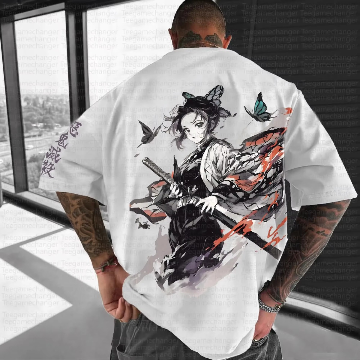 Good Streetwear Brand - เสื้อยืดลายตัวละครอนิเมะดาบพิฆาตอสูร 2025 สีดำขาว สไตล์สตรีทแวร์ลำลอง แฟชั่นใหม่ ยี่ห้อดัง