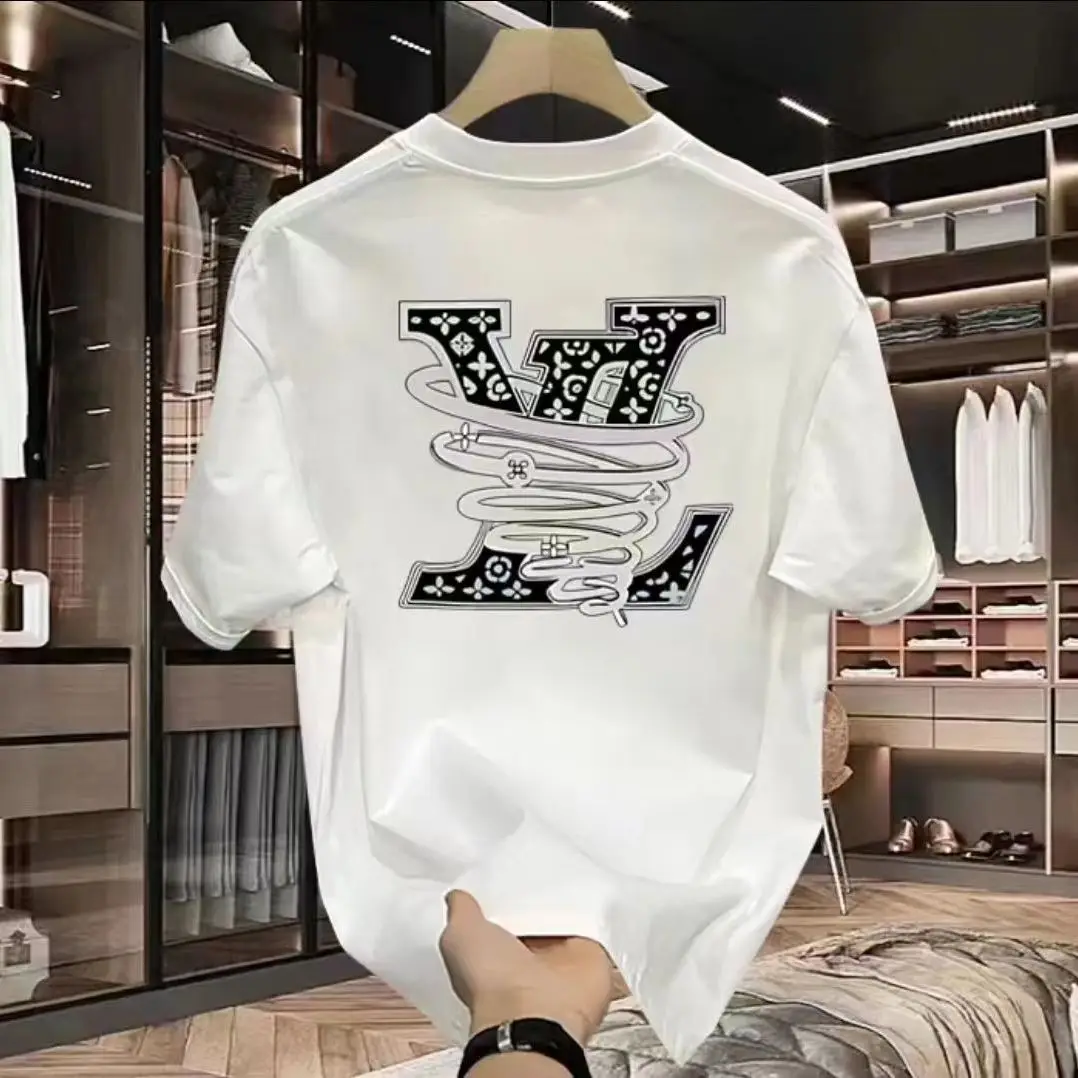 Quality Streetwear Brand - เสื้อยืดผู้ชายแบรนด์หรู พิมพ์ลายตัวอักษร ผ้าฝ้ายแท้ 100% เสื้อยืดแขนสั้น เสื้อผ้าผู้ชายคุณภาพสูง