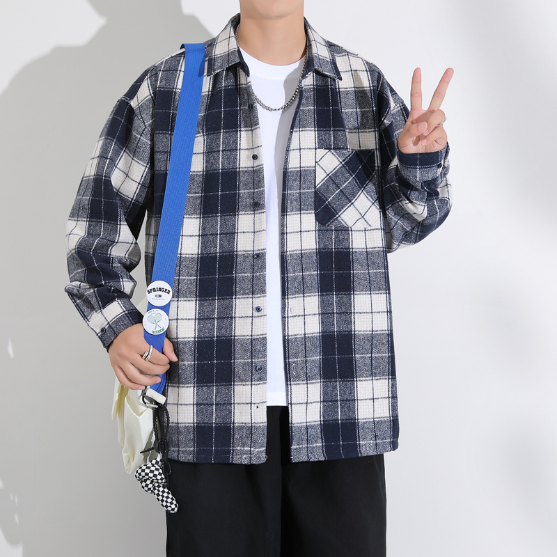 Streetwear Brand Hong Kong - สไตล์ฮ่องกงย้อนยุคแขนยาวหลวมพอดีเสื้อลำลองผู้ชายบางฤดูใบไม้ผลิฤดูใบไม้ร่วงแฟชั่นสตรีทแวร์แบรนด์เสื้อแจ็คเก็ต