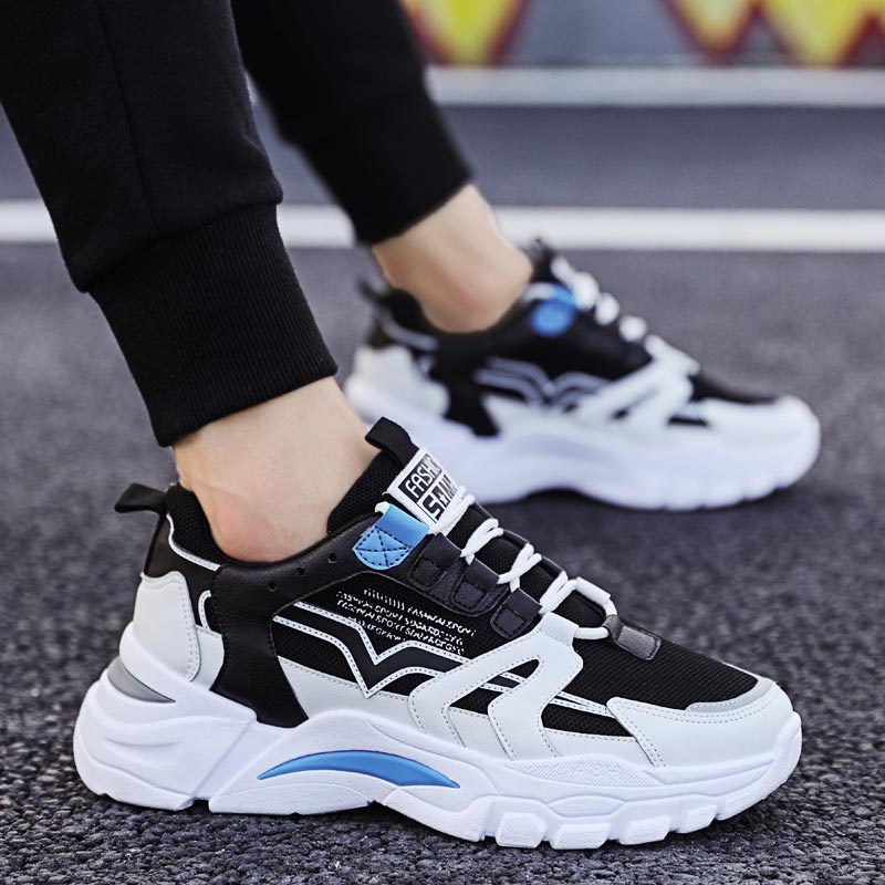 Streetwear Brand With White Flowers - ขนาดใหญ่ Chunky ความสูงรองเท้าผ้าใบผู้หญิงกีฬารองเท้า Man Running รองเท้าผู้ชายกีฬารองเท้าสำหรับชายสีดำสีน้ำเงินสีขาว