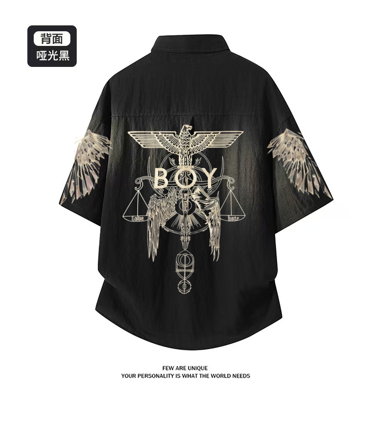 Streetwear Brand London - BOY LONDON เสื้อแจ็คเก็ตแฟชั่นฤดูร้อนสำหรับทำงาน ใส่ได้ทั้งนอกบ้านและในบ้าน เสื้อแขนสั้นผู้ชายมีสไตล์ แบรนด์สตรีทแฟชั่นแนววินเทจสำหรับฤดูร้อน