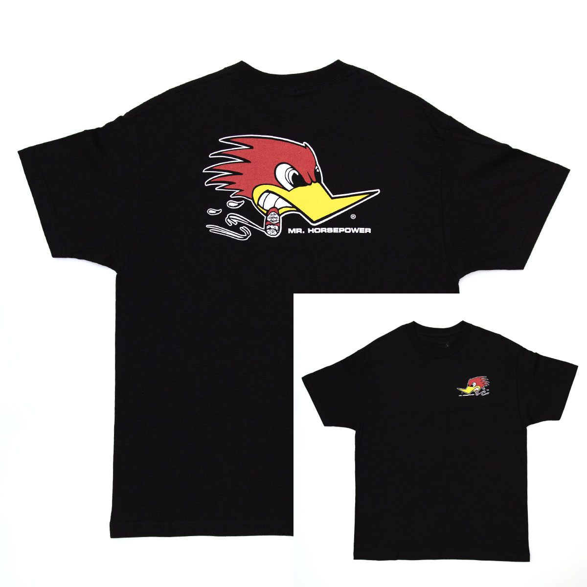 Streetwear Brand Red Logo - โลโก้นกหัวขวานสีแดง รถแข่งคลาสสิก แบรนด์ดัดแปลงรถ ทีเชิ้ต ผ้าฝ้าย เสื้อยืดลายกราฟิก