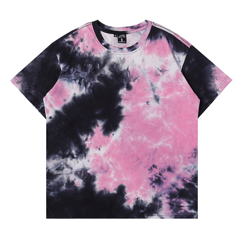 Brand Streetwear Instagram - 2024 Tieย้อมTshirt Instagramยุโรปอเมริกันแฟชั่นแบรนด์Gradientสั้นเสื้อ \ \ \