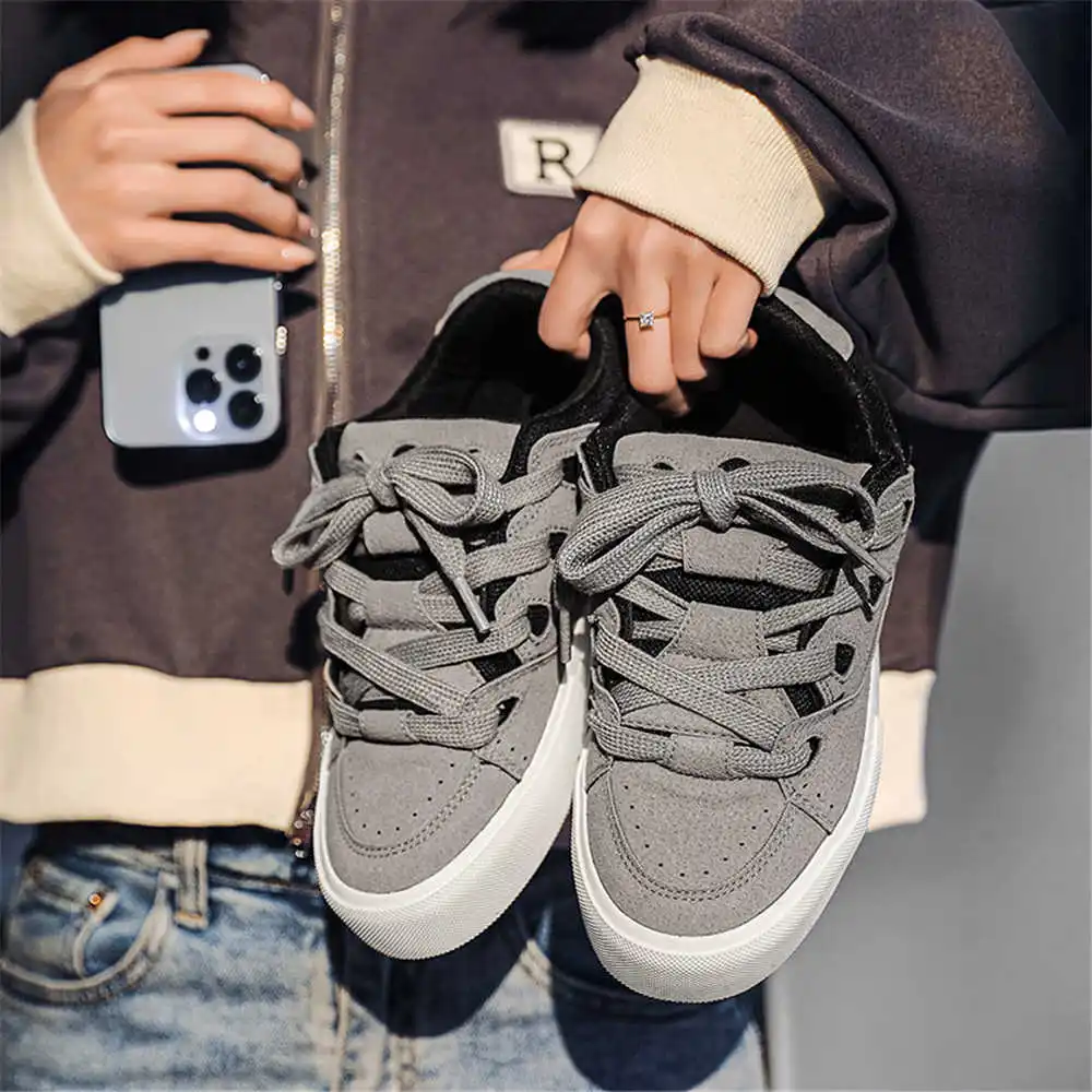 Streetwear Brand Collection - กับ Lacing Hiphop ผู้หญิงรองเท้าสเก็ตบอร์ดวอลเลย์บอลรองเท้าผ้าใบสําหรับสตรี Beige Boot