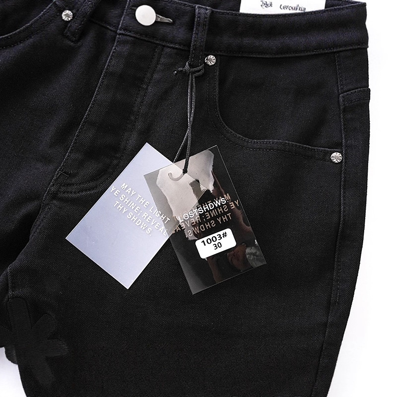 กางเกงยีนส์ปักลายทรงสลิมฟิต LO - Brand Streetwear Instagram บทวิจารณ์และราคา